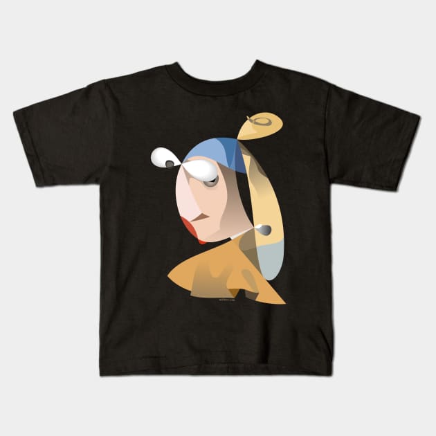 Girl with a Pearl Earring Kids T-Shirt by tuditees